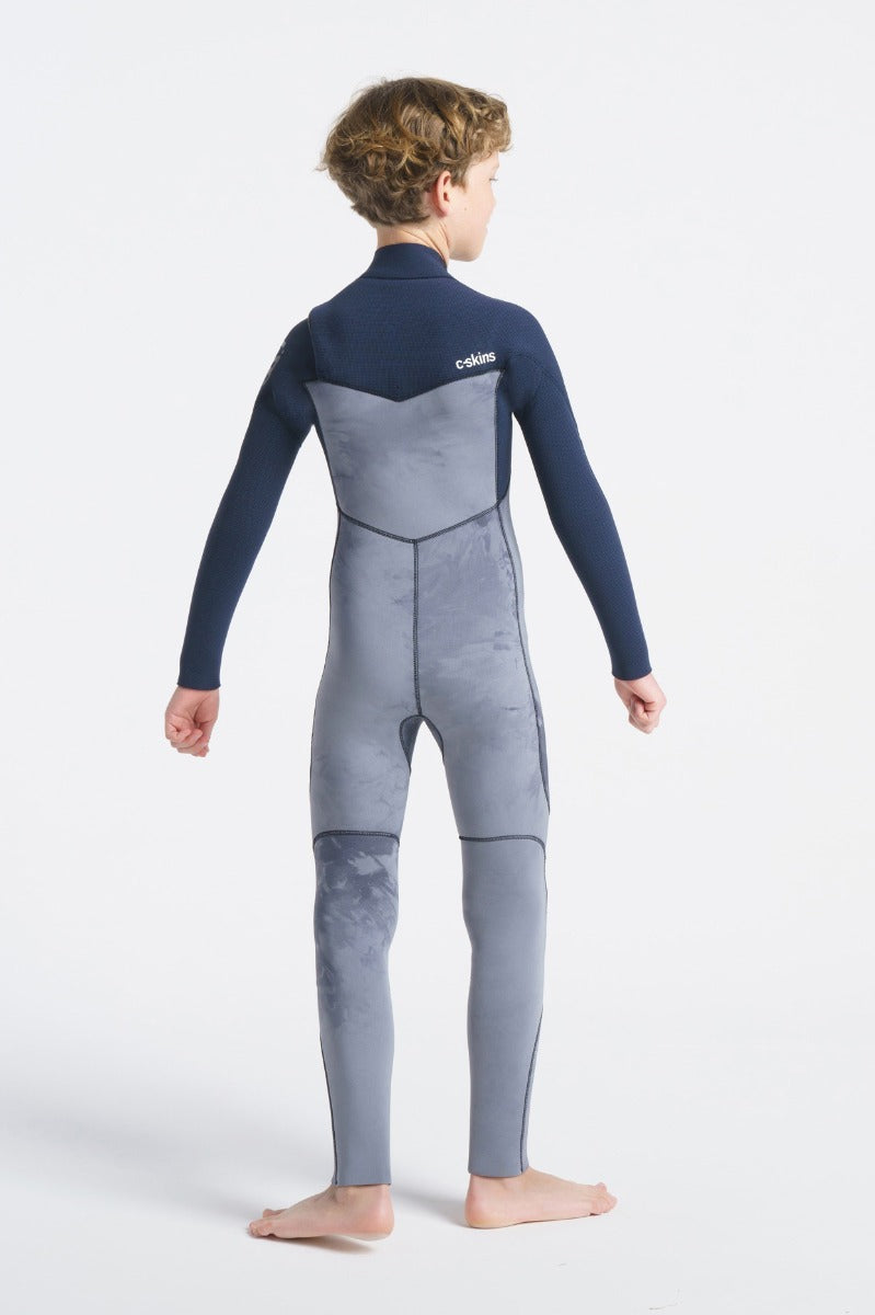 C Skins Session 5/4mm Chest Zip Kids Wetsuit 2024 - Black Tie Dye