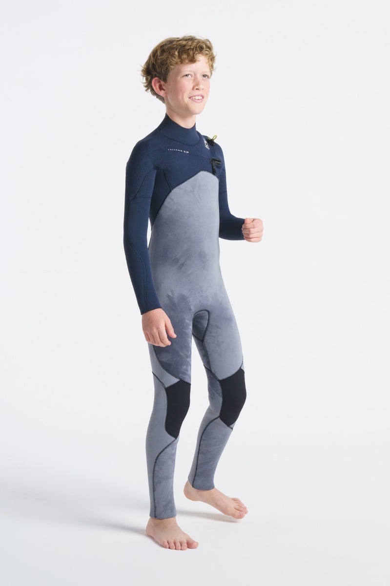 C Skins Session 5/4mm Chest Zip Kids Wetsuit 2024 - Black Tie Dye