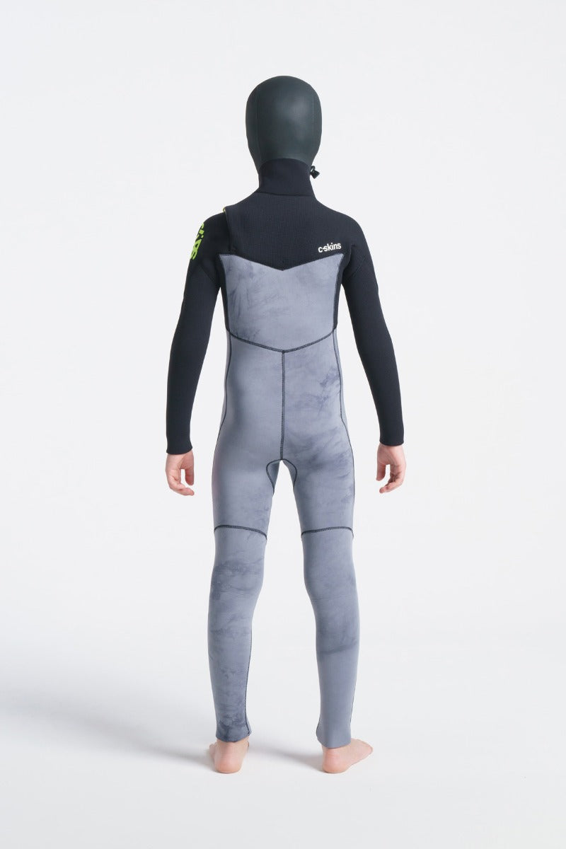 C Skins Session 5/4mm Youth Hooded Wetsuit 2025 - Black Tie Dye