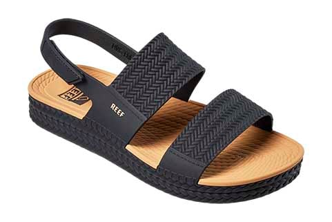 Reef Womens Water Vista Sandals in Black/Tan