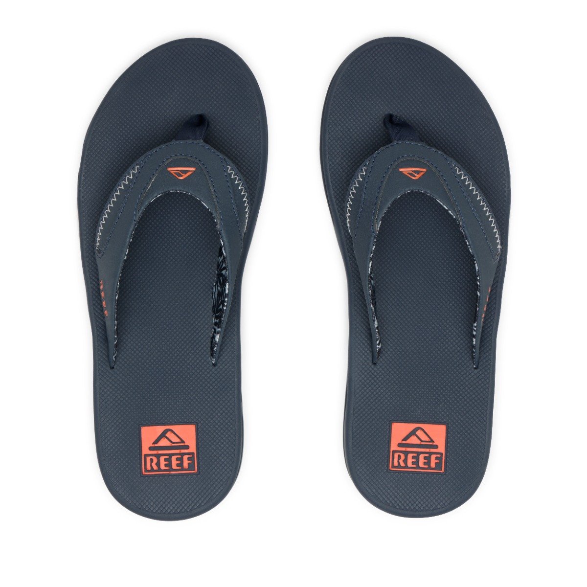 Reef Mens Mick Fanning Flip Flops in Navy / Orange Tropic