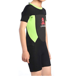 Cressi Smoby Junior Shorty Wetsuit 2021 - Black/Fluro Green - Front