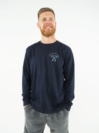 Sorted Surf Shop Crossed Palms Long Sleeve T-Shirt - French Navy