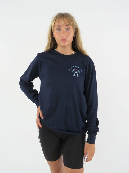 Sorted Surf Shop Crossed Palms Long Sleeve T-Shirt - French Navy