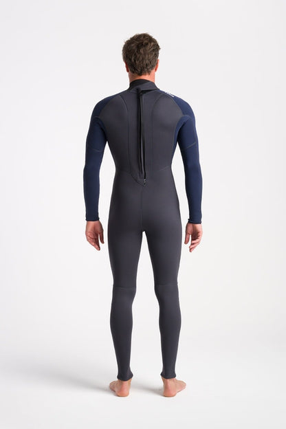 C-Skins NuWave Element 3/2mm Men's Back Zip Wetsuit 2025 - Anthracite / Slate / Saffron