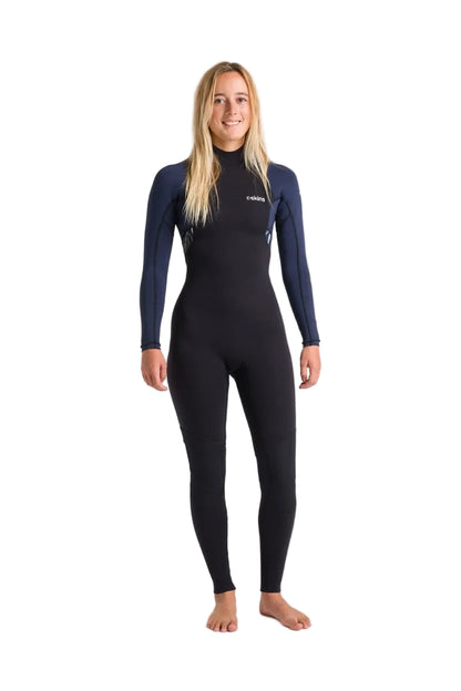 C-Skins NuWave Element 3/2mm Womens Back Zip Wetsuit in Black / Slate / Saffron
