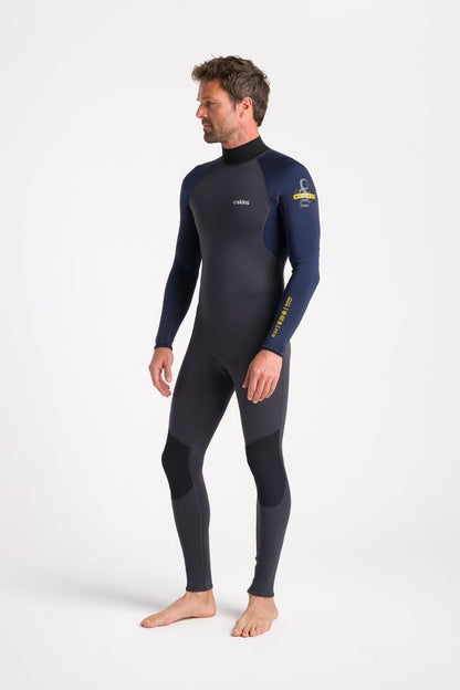 C-Skins NuWave Element 3/2mm Men's Back Zip Wetsuit 2025 - Anthracite / Slate / Saffron