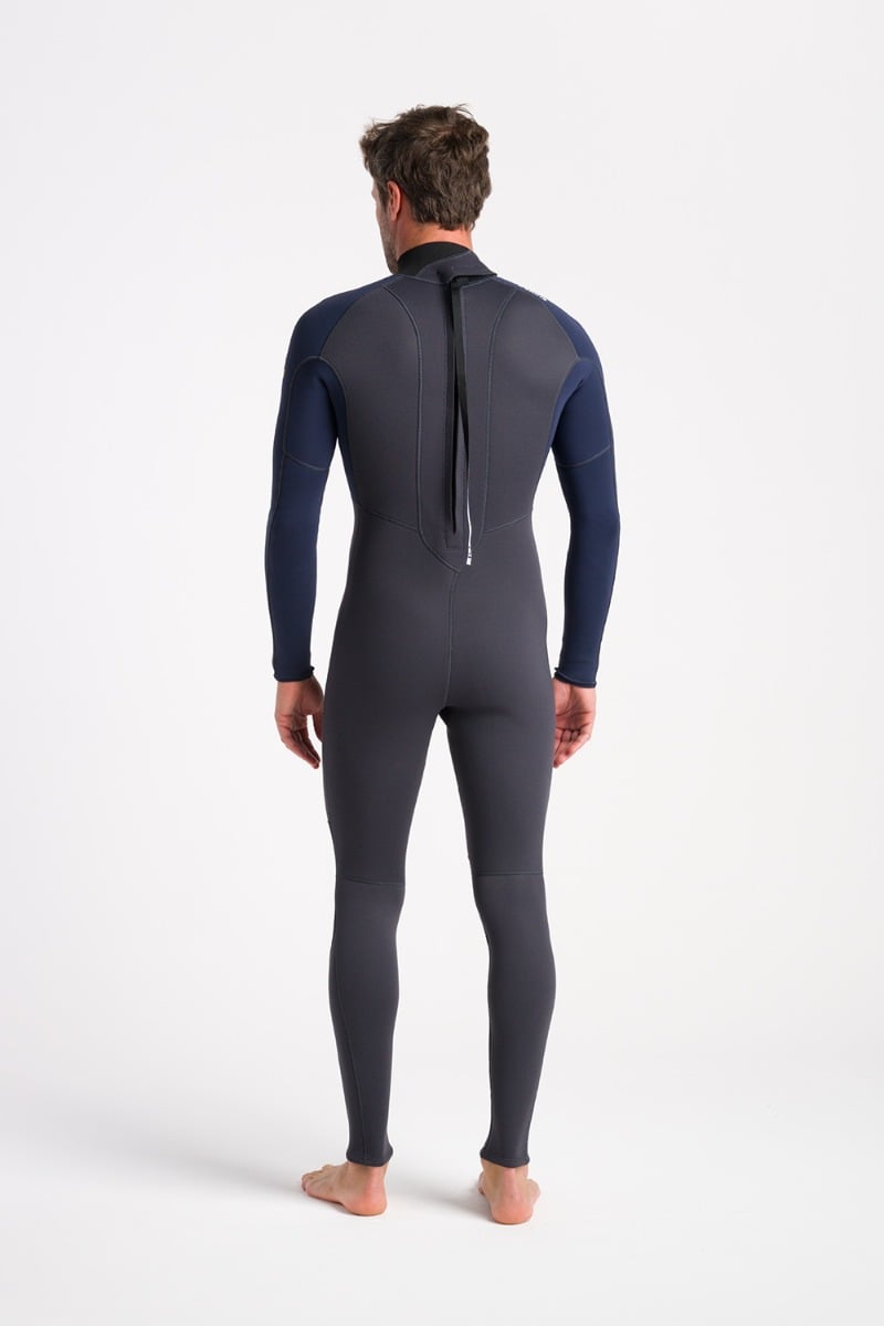 C-Skins NuWave Element 3/2mm Men's Back Zip Wetsuit 2025 - Anthracite / Slate / Saffron