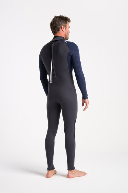 C-Skins NuWave Element 3/2mm Men's Back Zip Wetsuit 2025 - Anthracite / Slate / Saffron