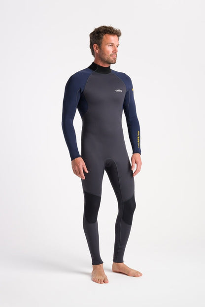 C-Skins NuWave Element 3/2mm Men's Back Zip Wetsuit 2025 - Anthracite / Slate / Saffron