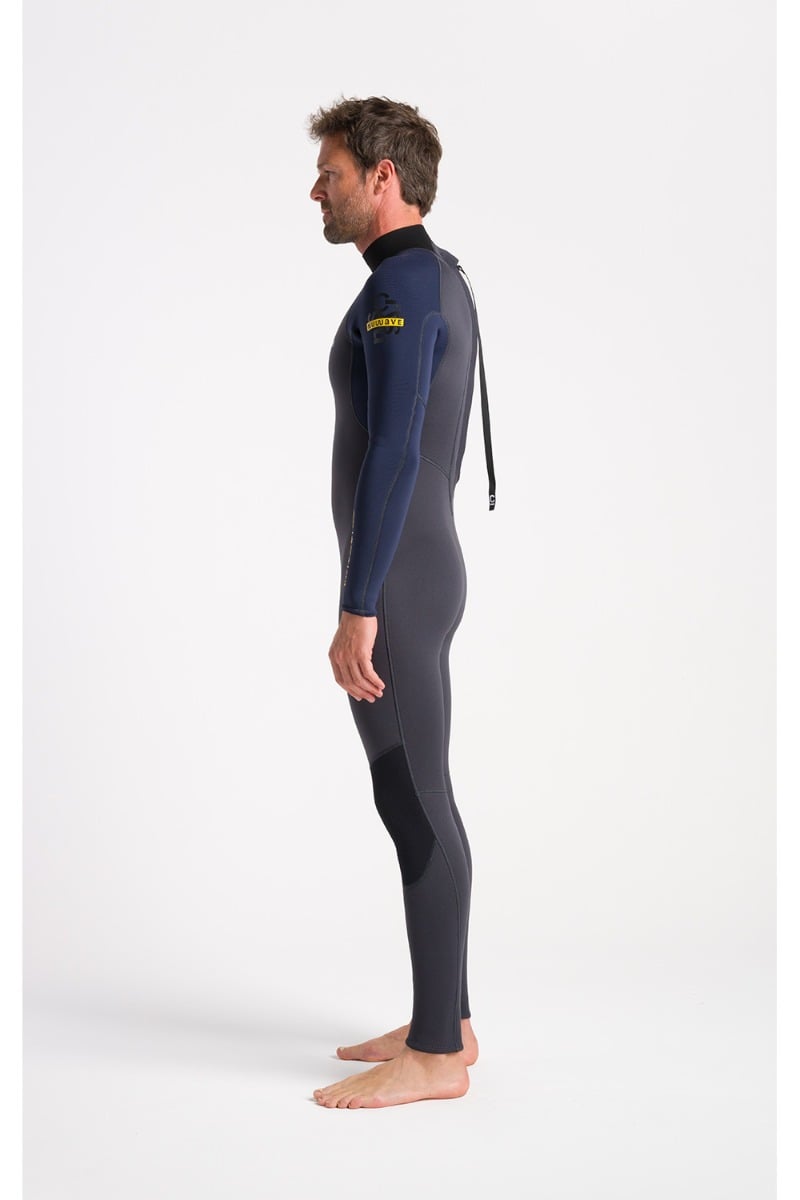 C-Skins NuWave Element 3/2mm Men's Back Zip Wetsuit 2025 - Anthracite / Slate / Saffron