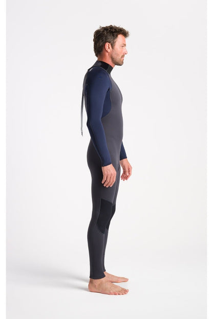 C-Skins NuWave Element 3/2mm Men's Back Zip Wetsuit 2025 - Anthracite / Slate / Saffron