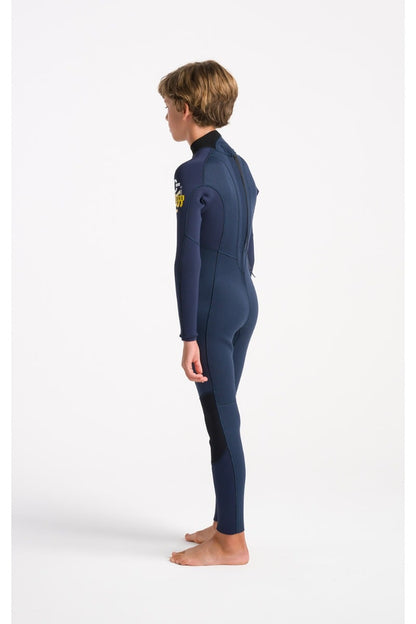 C-Skins NuWave Element 3/2mm Junior Back Zip Summer Wetsuit - Bluestone / Slate / Multi