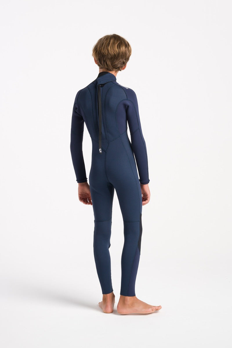 C-Skins NuWave Element 3/2mm Junior Back Zip Summer Wetsuit - Bluestone / Slate / Multi