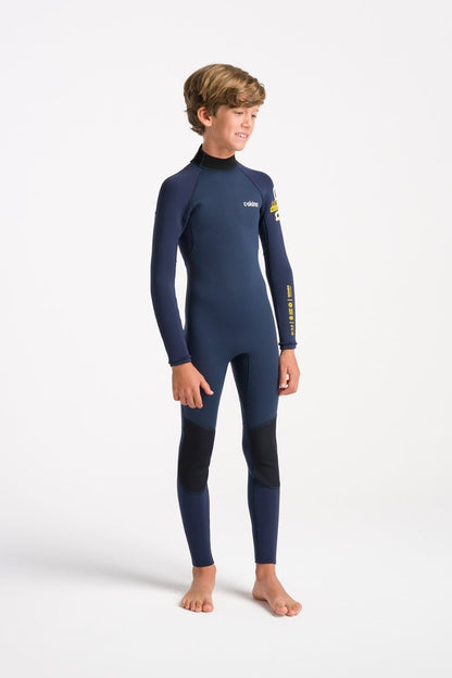 C-Skins NuWave Element 3/2mm Junior Back Zip Summer Wetsuit - Bluestone / Slate / Multi