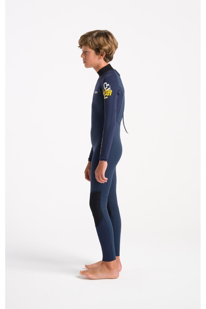 C-Skins NuWave Element 3/2mm Junior Back Zip Summer Wetsuit - Bluestone / Slate / Multi