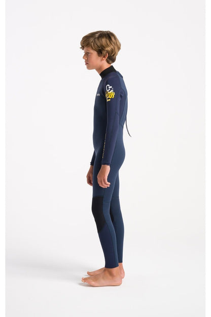 C-Skins NuWave Element 3/2mm Junior Back Zip Summer Wetsuit - Bluestone / Slate / Multi