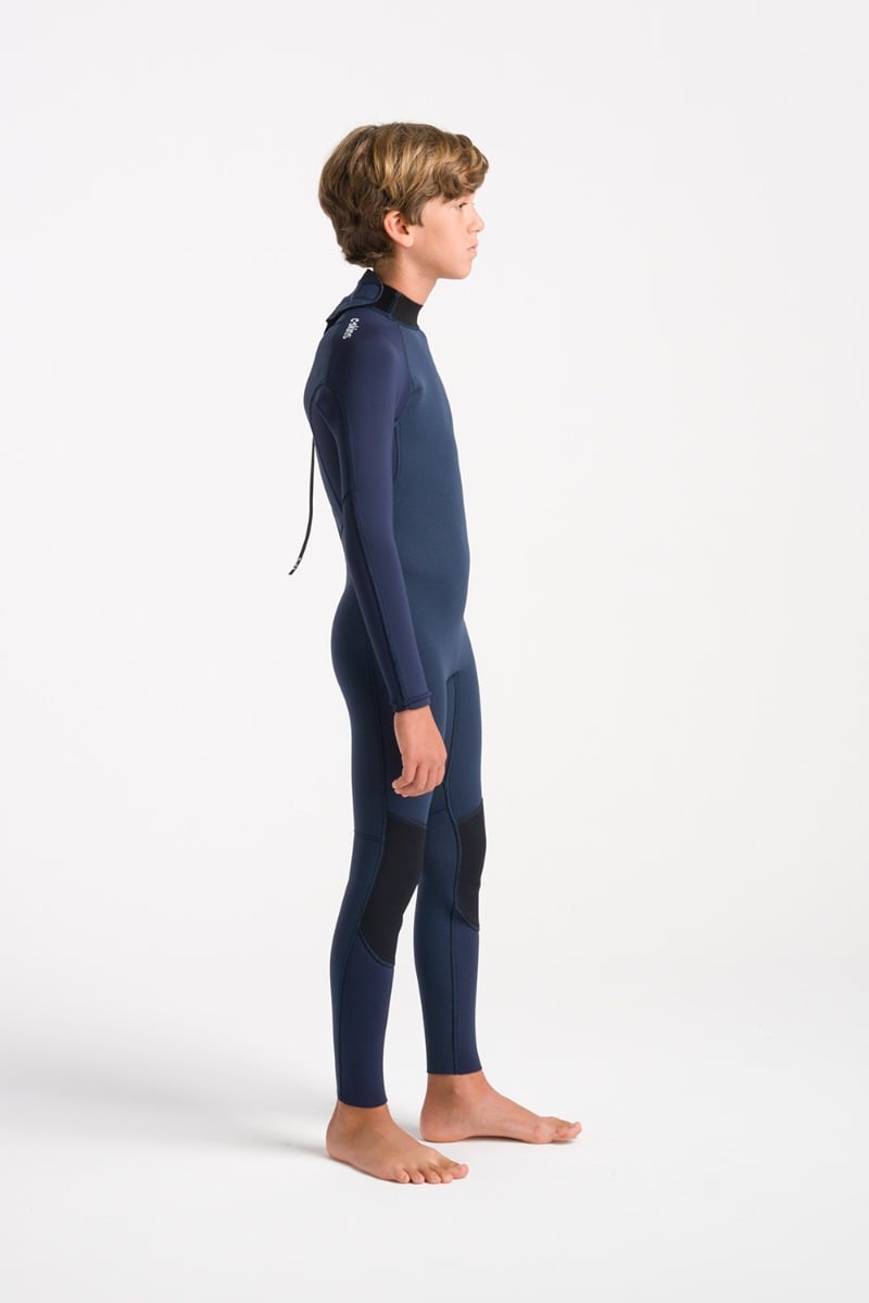 C-Skins NuWave Element 3/2mm Junior Back Zip Summer Wetsuit - Bluestone / Slate / Multi