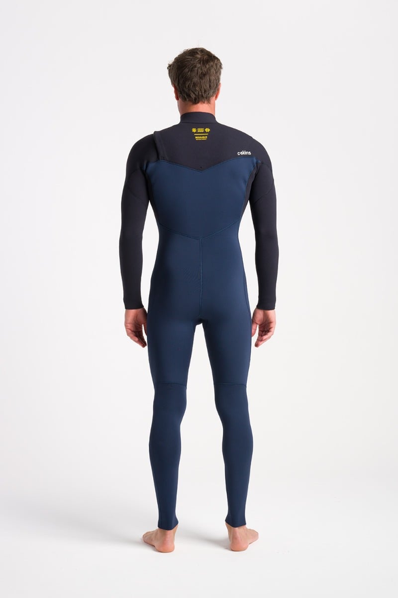 C-Skins NuWave Session 4/3mm Men's GBS Chest Zip Wetsuit 2025 - Black / Bluestone X / Saffron
