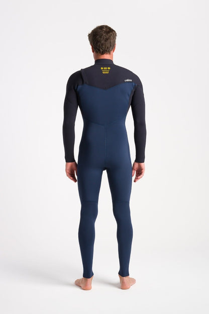 C-Skins NuWave Session 4/3mm Men's GBS Chest Zip Wetsuit 2025 - Black / Bluestone X / Saffron
