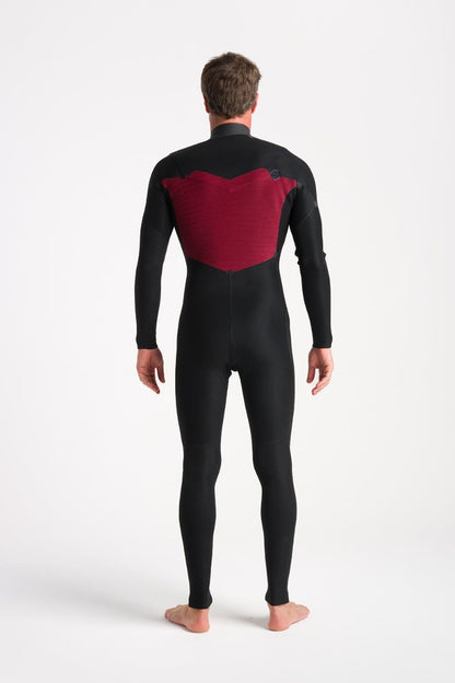 C-Skins NuWave Session 4/3mm Men's GBS Chest Zip Wetsuit 2025 - Black / Bluestone X / Saffron