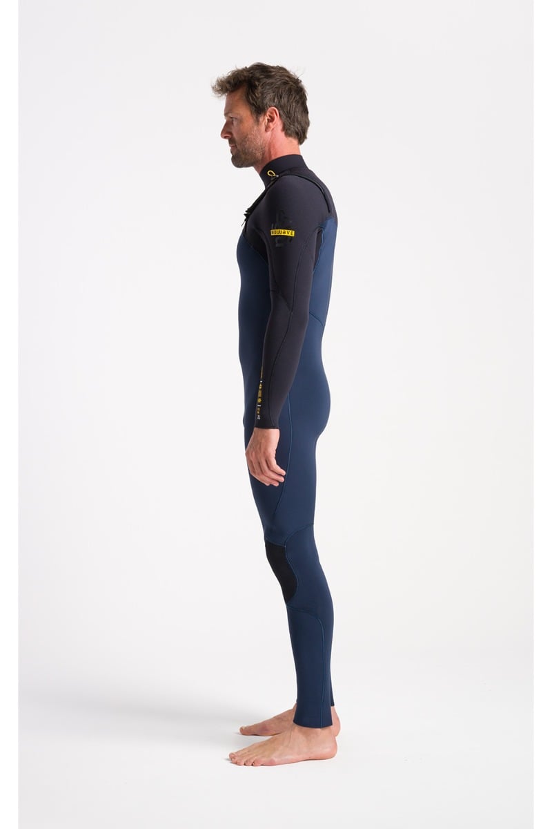 C-Skins NuWave Session 4/3mm Men's GBS Chest Zip Wetsuit 2025 - Black / Bluestone X / Saffron