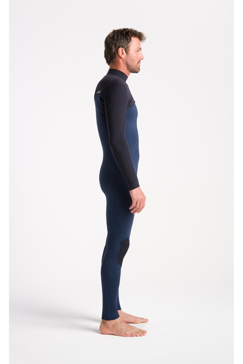C-Skins NuWave Session 4/3mm Men's GBS Chest Zip Wetsuit 2025 - Black / Bluestone X / Saffron