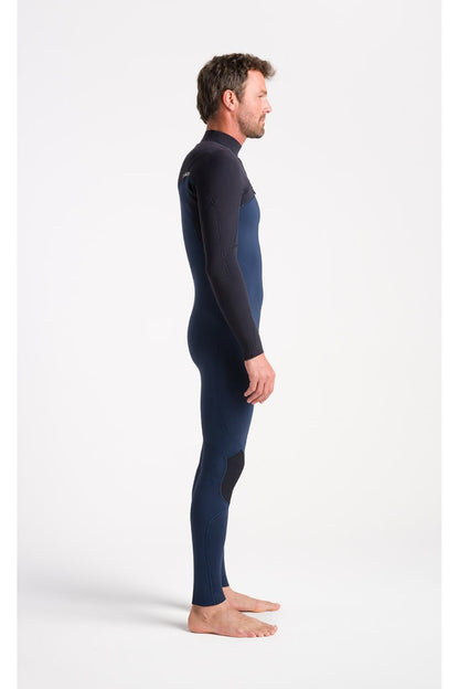 C-Skins NuWave Session 4/3mm Men's GBS Chest Zip Wetsuit 2025 - Black / Bluestone X / Saffron