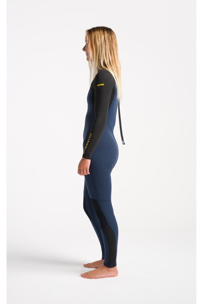 C-Skins NuWave Surflite 4/3mm Women's Back Zip GBS Wetsuit 2024 - Bluestone / Black / Saffron