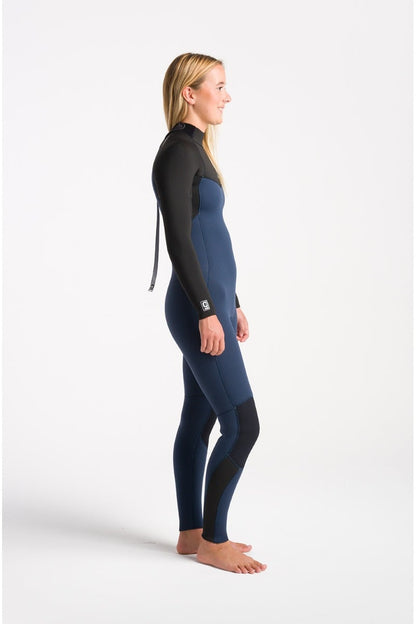 C-Skins NuWave Surflite 4/3mm Women's Back Zip GBS Wetsuit 2024 - Bluestone / Black / Saffron