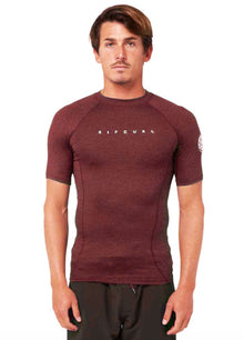 Rip Curl Dawn Patrol Perf UV Tee Shirt - Maroon