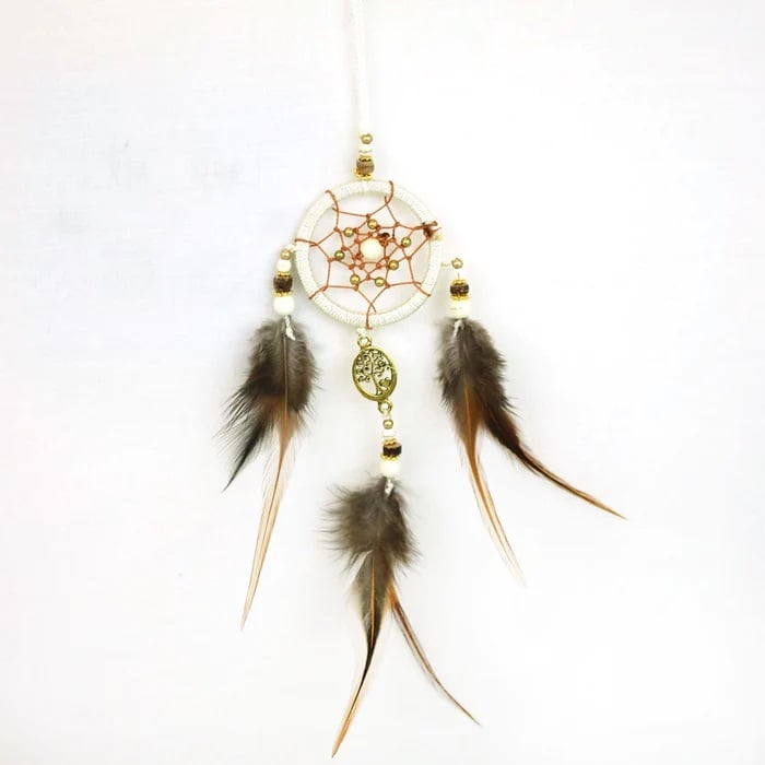 Pineapple Island Feather Charm Dreamcatcher - White