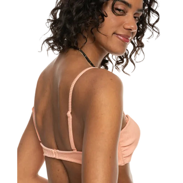 Roxy Love Rib The Beach Vibe Women's Bikini Top - Salmon