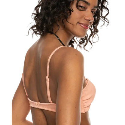 Roxy Love Rib The Beach Vibe Women's Bikini Top - Salmon
