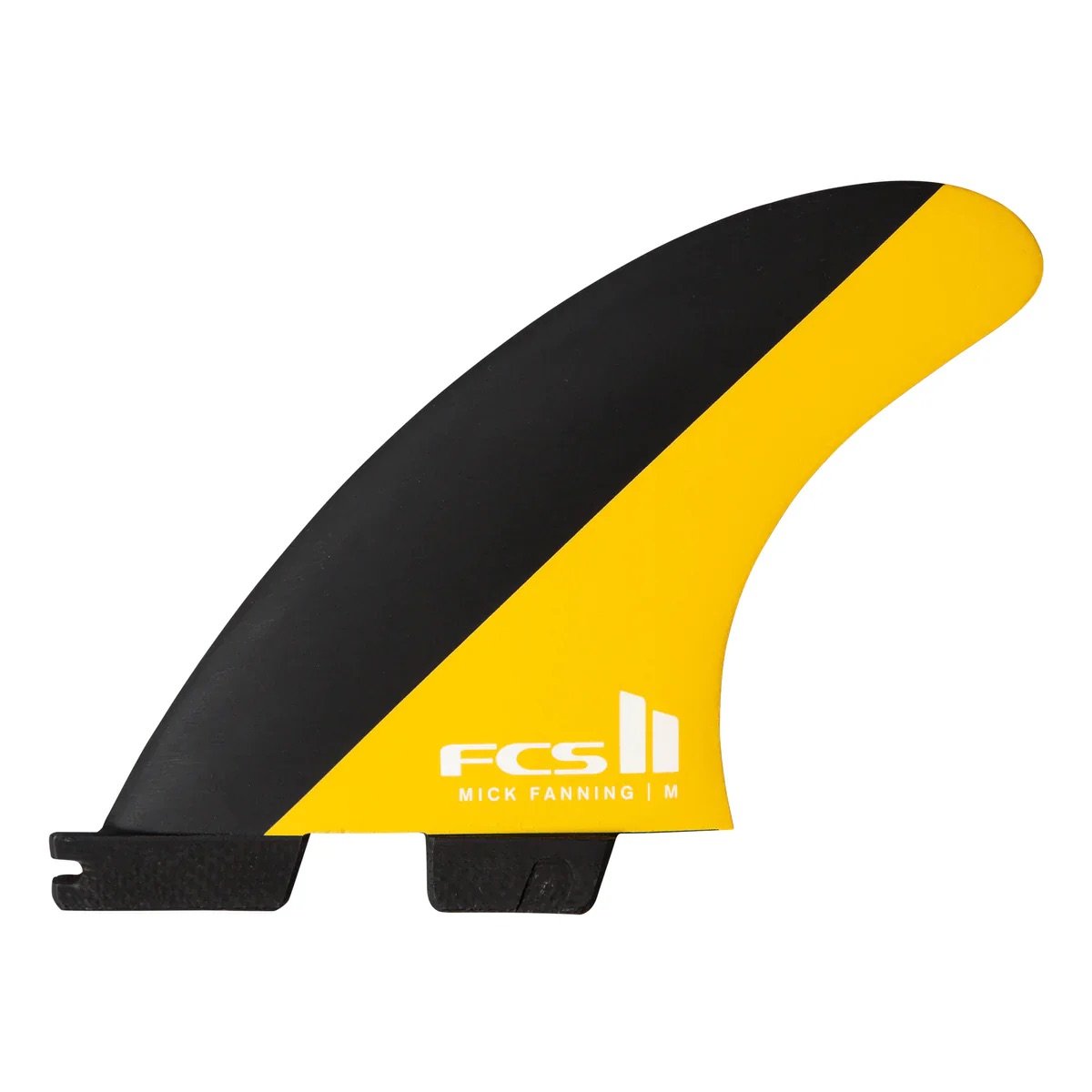 FCS II Mick Fanning PC Medium Tri Fins in Black/Mango
