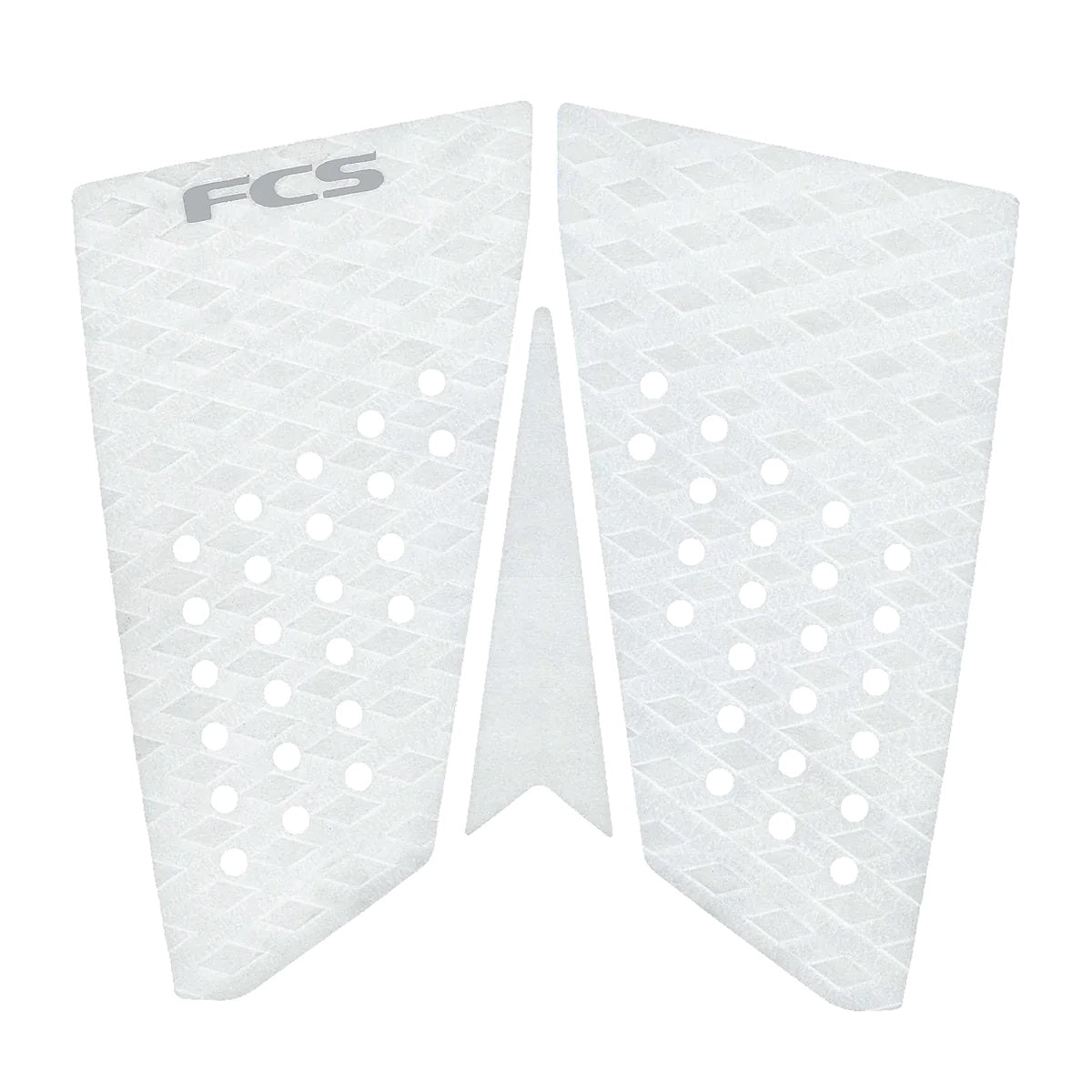 FCS T-3 Fish Eco Traction Surfboard Pad - White / Cool Grey