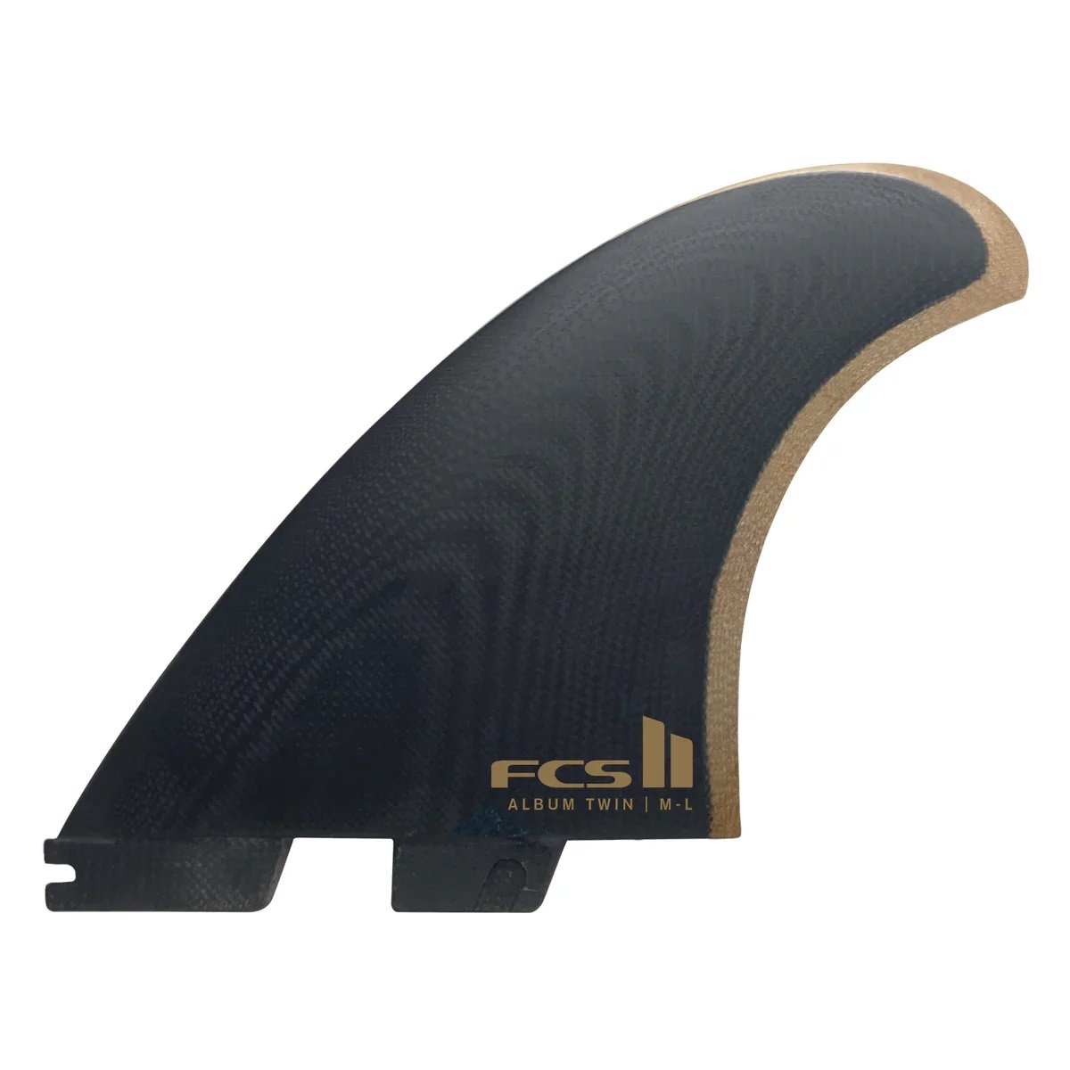FCS II Album PG Twin +1 Fins in Black/Gold