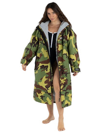 Dryrobe Advance Long Sleeve Changing Robe - Camo / Grey