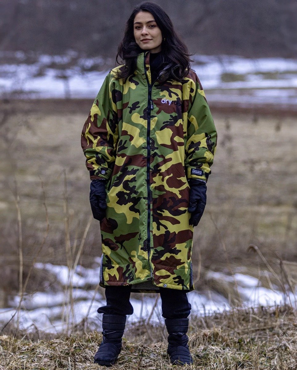 Dryrobe Advance Long Sleeve Changing Robe - Camo / Grey
