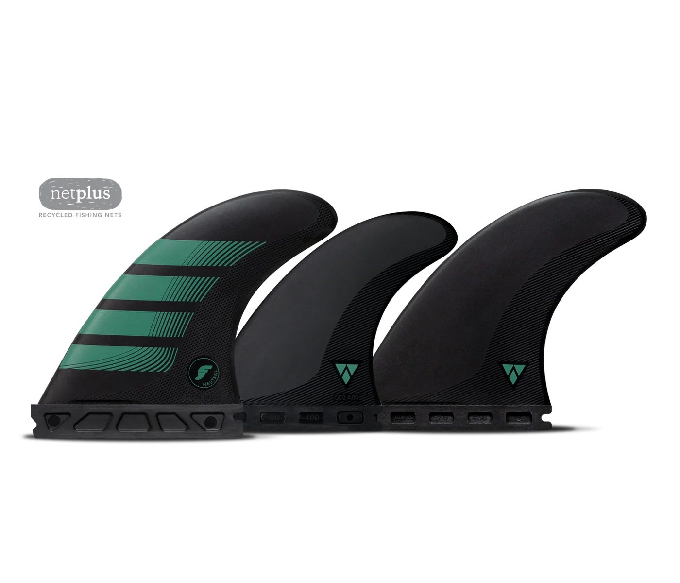 Futures F6 Alpha 5-Fin Medium Surfboard Fins in Carbon/Teal
