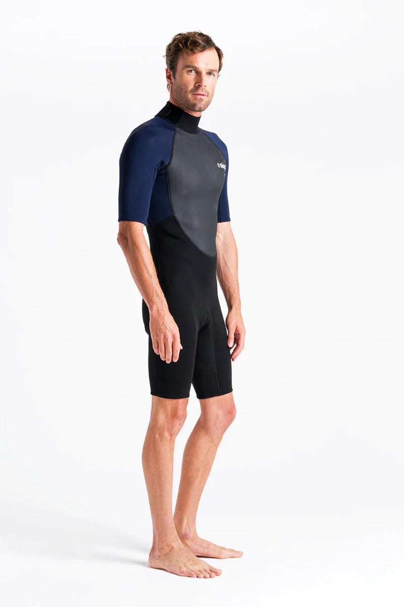 C Skins Element 3/2mm Men's Shorty Wetsuit 2025 - Black/Slate/Cyan