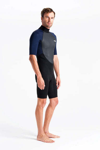 C Skins Element 3/2mm Men's Shorty Wetsuit 2025 - Black/Slate/Cyan
