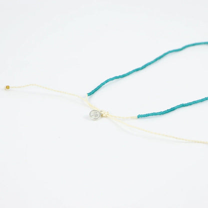 Pineapple Island Ka'anapali Frosted Glass Beaded Necklace - Light Blue