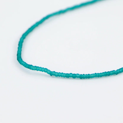 Pineapple Island Ka'anapali Frosted Glass Beaded Necklace - Blue