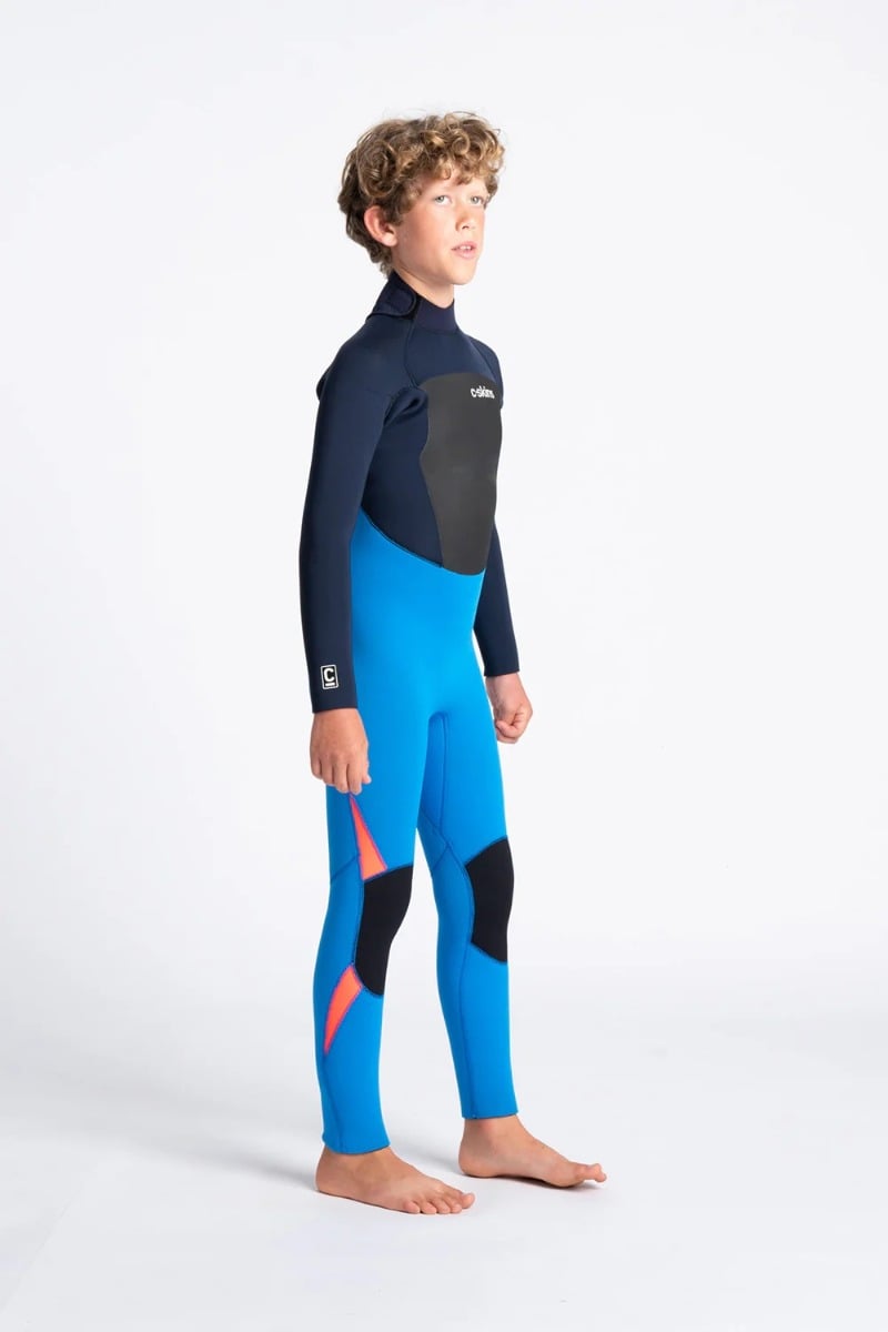 C Skins Legend 5/4/3mm Back Zip Youth Wetsuit - Cyan / Slate