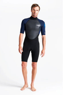 C Skins Element 3/2mm Men's Shorty Wetsuit 2025 - Black/Slate/Cyan