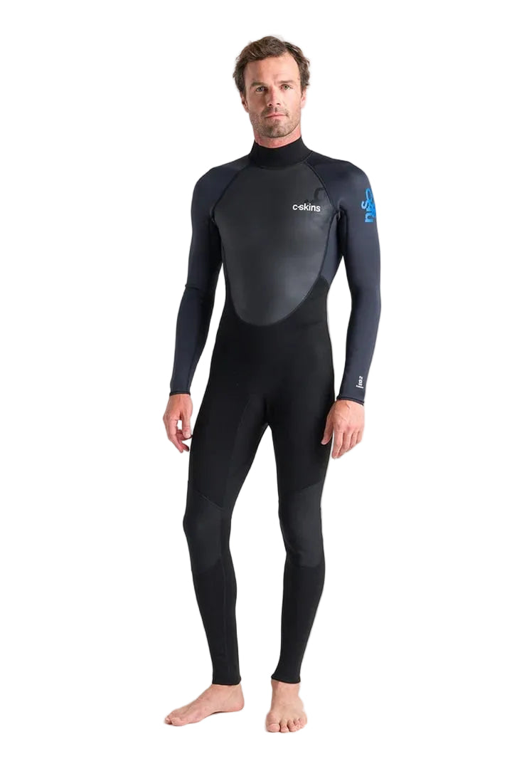 C Skins Element 3/2mm Mens Summer Wetsuit 2023 - Black/Anthracite/Cyan