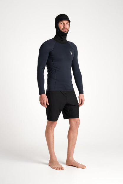 C-Skins HDi Skins Mens Long-Sleeved Hooded Rash Vest in Black