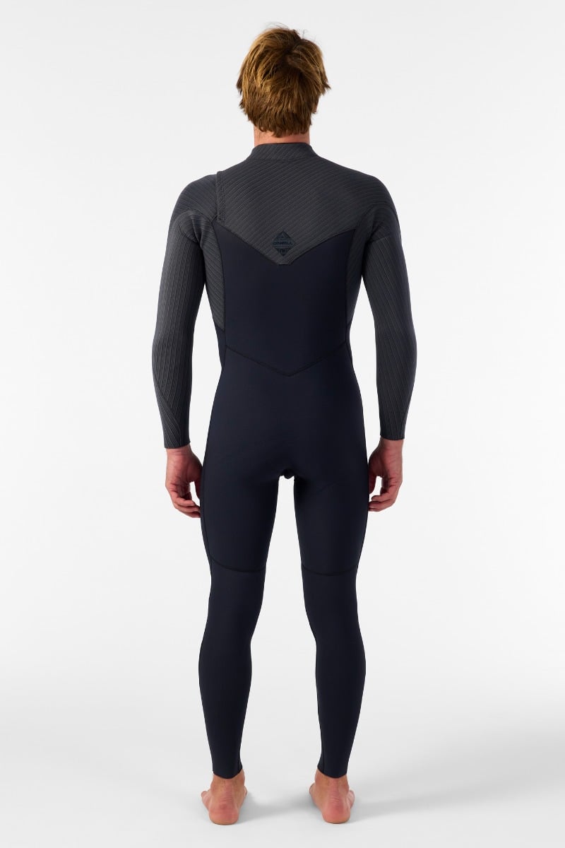 O'Neill Hyperfreak 4/3mm+ Chest Zip Wetsuit 2026 - Black / Tempered Steel