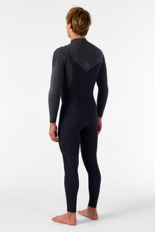 O'Neill Hyperfreak 4/3mm+ Chest Zip Wetsuit 2026 - Black / Tempered Steel